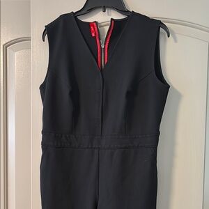 SPANX Black Wide Leg Jumpsuit with V-Neckline